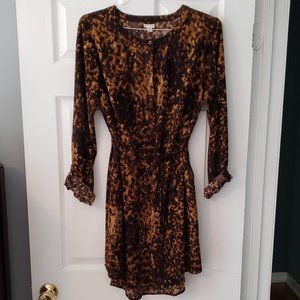 Fun Animal Print Long-Sleeve Shirt Dress, Merona XL
